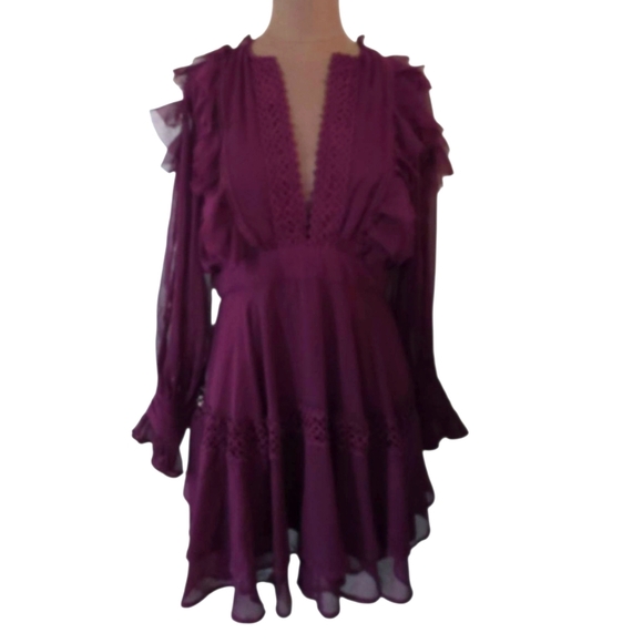 Anthropologie  Not So Serious By Pallavi Mohan Ruffle Mini Dress NWT Size 12 - Picture 8 of 16